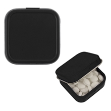 aerial view a black promotional mini square mint tin with your logo, image 1 of 4