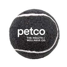 a black custom tennis balls - personalized imprinted logo