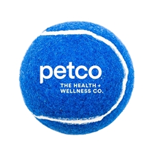 aerial view a blue custom tennis balls - personalized imprinted logo, image 1 of 2