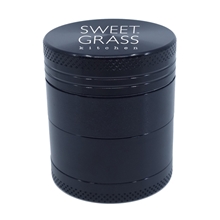 aerial view a black aluminum cannabis grinder, image 1 of 3