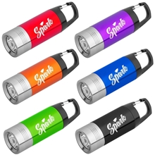aerial view a group of portable flashlight with carabiner, image 1 of 2