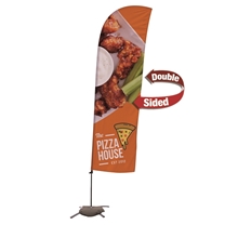 aerial view a white 10.5 value blade sail sign kit (double - sided with cross base), image 1 of 4