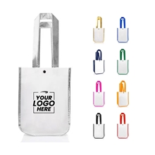 aerial view a group of designer tote bag with curved corners, image 1 of 6