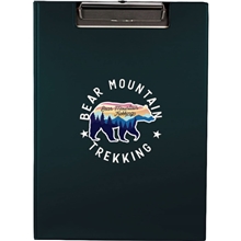 aerial view a black fold over clipboard with pocket 12.75h x 9w, image 1 of 4