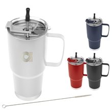 a group of 30 oz lisbon stainless steel tumbler with straw