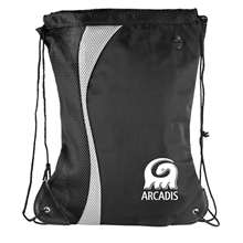 aerial view a black splash 2- tone zippered microfiber contour sport pack - 14.5 x 17, image 1 of 5