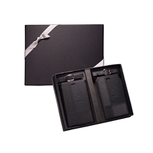 aerial view a black leeman tuscany(tm) duo - textured luggage tags gift set, image 1 of 2