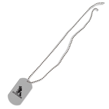 a silver (pms 877) customizable anodized aluminum dog tag