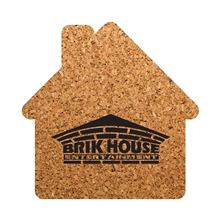 aerial view a natural cork coasters house shape, image 1 of 2