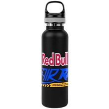 aerial view a black embark water bottle twist off cap with handle 20 oz, image 1 of 2