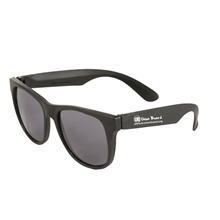 aerial view a black multi color two tone matte sunglasses, image 1 of 2