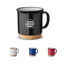 a group of 15oz campfire mug with bamboo base