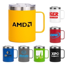 a group of 14 oz powder coated campfire mug copper lining