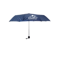 aerial view a navy blue prime line budget folding umbrella, image 1 of 4