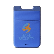 aerial view a blue-reflex prime line dual phone pocket and wireless earbud holder, image 1 of 6