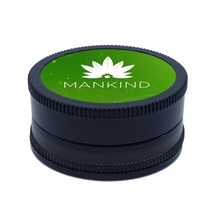 aerial view a black plastic cannabis grinder, image 1 of 3