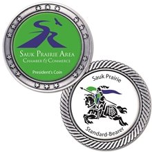 aerial view a silver challenge coins - 1 3/4 silver - 1 3/4 diameter, image 1 of 2