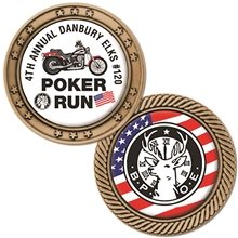 aerial view a gold challenge coins - soft brass ox - 1 3/4 diameter, image 1 of 2