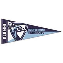 a group of 5 x 12 premium felt pennant - with 1 printed strip
