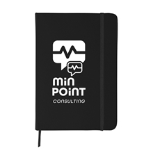 aerial view a black comfort revello soft bound cover touch bound journal - 5 x 7, image 1 of 2