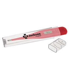 aerial view a red digital thermometer (imprinted case), image 1 of 2