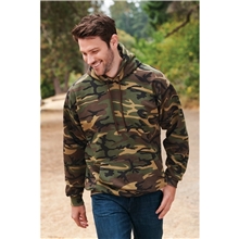 a group of port company(r) core fleece camo pullover hooded sweatshirt