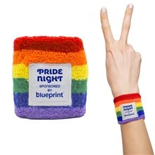 a rainbow rainbow wrist sweatband