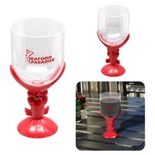 a red handle & base with clear cup nautical themed lobster cup