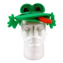 a group of fun foam frog hat for events