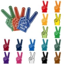 a group of 18 foam hand peace