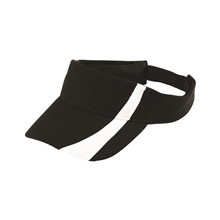 a black/ white augusta sportswear - adjustable wicking mesh two - color visor