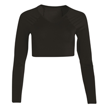 aerial view a black augusta sportswear ladies v - neck liner, image 1 of 3