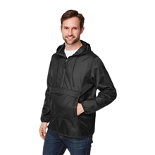 aerial view a black team 365 adult zone protect packable anorak jacket, image 1 of 10