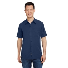 aerial view a arctic navy marmot - aerobora short - sleeve woven, image 1 of 8