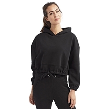 aerial view a black tridri ladies cropped maria hoodie, image 1 of 4