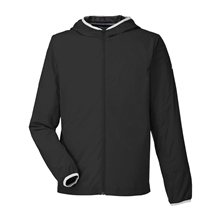 aerial view a black nautica mens stillwater windbreaker jacket, image 1 of 6