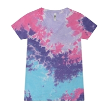 a cotton candy colortone womens tie - dyed v - neck t - shirt