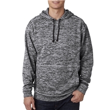 a charcoal fleck j america adult cosmic poly fleece hooded sweatshirt