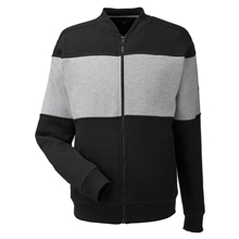 aerial view a black/ oxfrd hth nautica anchor bomber full - zip fleece jacket, image 1 of 6