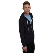 a black bayside unisex usa made full - zip lightweight hooded sweatshirt
