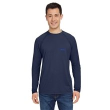 aerial view a arctic navy marmot mens windridge long - sleeve shirt, image 1 of 8