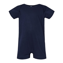 aerial view a navy rabbit skins infant premium jersey t - romper, image 1 of 3
