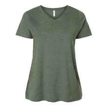 aerial view a bamboo blackout lat ladies curvy v - neck fine jersey t - shirt, image 1 of 3