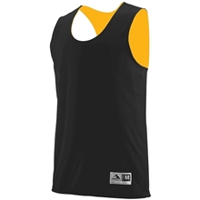 a black/ gold augusta sportswear youth wicking polyester reversible sleeveless jersey