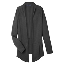 aerial view a black melange devon jones new classics(r) ladies charleston cardigan, image 1 of 10
