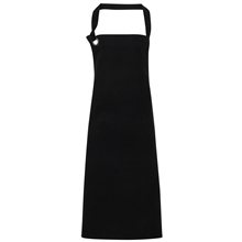 aerial view a black artisan collection by reprime unisex calibre heavy cotton canvas bib apron, image 1 of 4