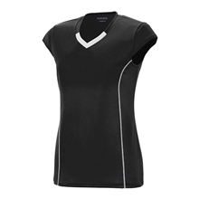 a black/ white augusta sportswear girls blash jersey