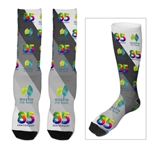 a group of wye dye sublimated crew (athletic) socks (pair)