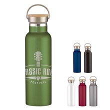 a group of 21 oz full laser tipton stainless steel bottle with bamboo lid