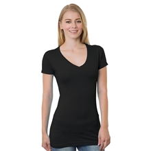 a black bayside - womens usa - made v - neck t - shirt